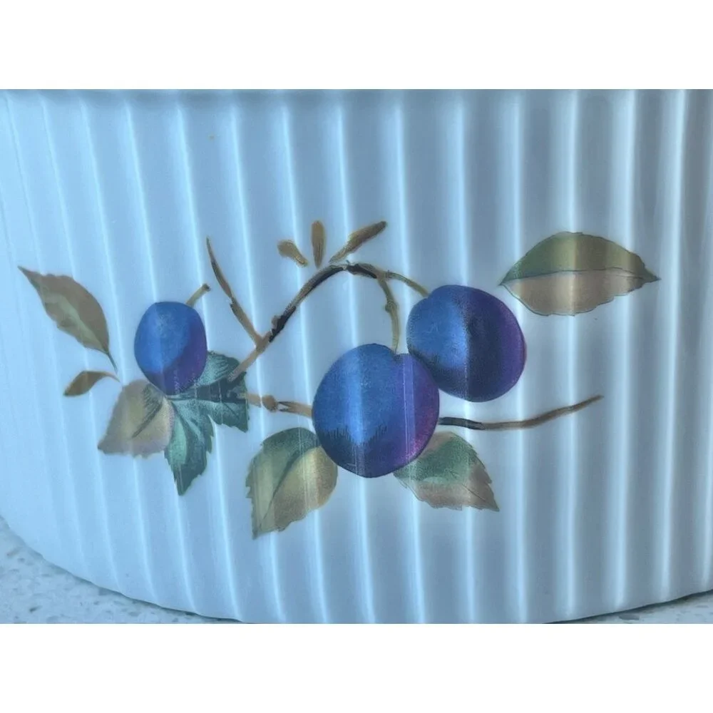Royal Worcester Souffle Dish Fruit Motif - 6.75